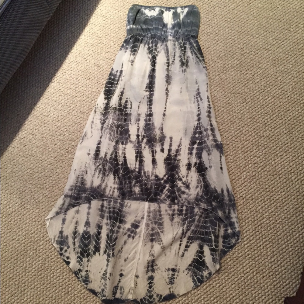 Hard Tail strapless high low maxi dress tie dye